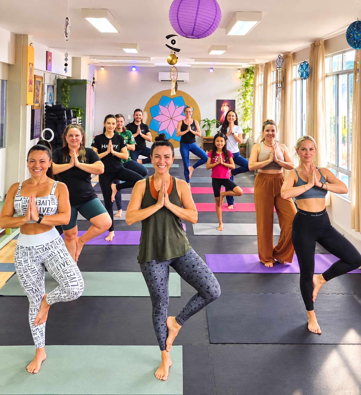 Aula de yoga no Ori-Ente